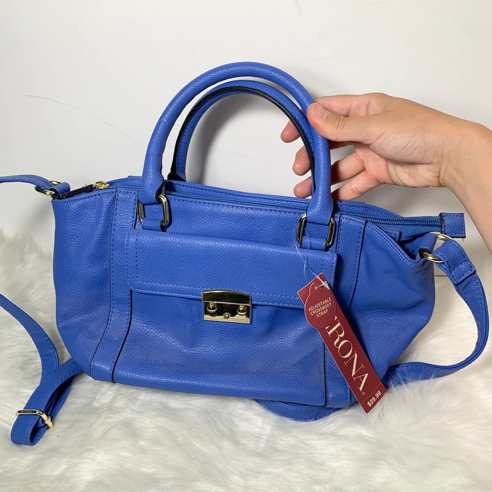 Merona Women's Blue Faux Leather Crossbody Bag (NWT)